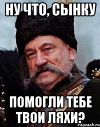 ну что, сынку помогли тебе твои ляхи?