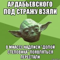 ардабьевского под стражу взяли в миассе надписи "долой степовика" появляться перестали