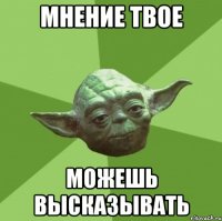 мнение твое можешь высказывать