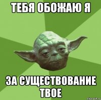 тебя обожаю я за существование твое