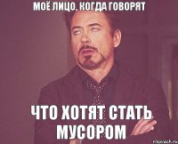 Моё лицо, когда говорят что хотят стать мусором