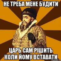 не треба мене будити царь сам рішить коли йому вставати