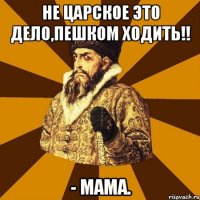 не царское это дело,пешком ходить!! - мама.