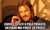  caroce tu esti o pula proasta, un pidar mai prost ca prosti
