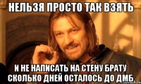 нельзя просто так взять и не написать на стену брату сколько дней осталось до дмб