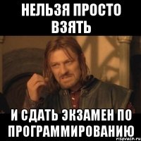 нельзя просто взять и сдать экзамен по программированию