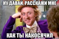 ну давай, расскажи мне как ты накосячил
