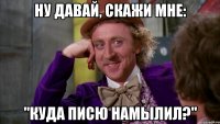 ну давай, скажи мне: "куда писю намылил?"