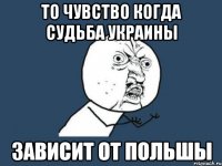 то чувство когда судьба украины зависит от польшы