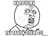 ну почему ты такой олень ?!