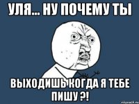 уля... ну почему ты выходишь когда я тебе пишу ?!