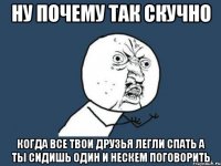 ну почему так скучно когда все твои друзья легли спать а ты сидишь один и нескем поговорить