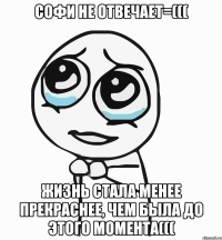 софи не отвечает=((( жизнь стала менее прекраснее, чем была до этого момента(((