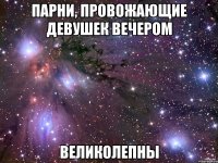 парни, провожающие девушек вечером великолепны