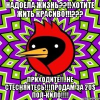 надоела жизнь??!! хотите жить красиво!!!??? приходите!!..не стесняйтесь!!!продам за 20$ пол-кило!!!