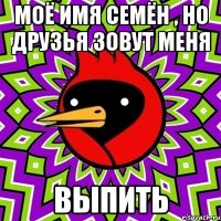 моё имя семён , но друзья зовут меня выпить