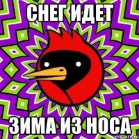 снег идет зима из носа