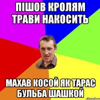 пішов кролям трави накосить махав косой як тарас бульба шашкой