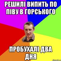 решилі випить по піву в горського пробухалі два дня