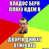 владос бери пляху йдем в дворік днюху отмічять