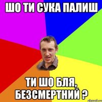 шо ти сука палиш ти шо бля, безсмертний ?