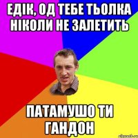 едік, од тебе тьолка ніколи не залетить патамушо ти гандон