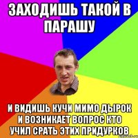 заходишь такой в парашу и видишь кучи мимо дырок и возникает вопрос кто учил срать этих придурков