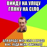 вийду на уліцу гляну на сіло бля вродє моє сіло а вродє й нє. куда меня занєсло?