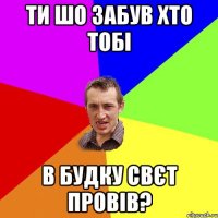 ти шо забув хто тобі в будку свєт провів?