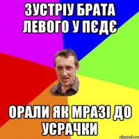 зустріу брата левого у пєдє орали як мразі до усрачки