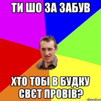 ти шо за забув хто тобі в будку свєт провів?