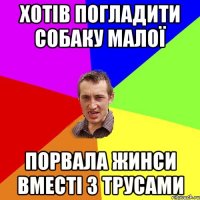 хотів погладити собаку малої порвала жинси вместі з трусами