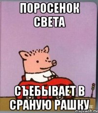 поросенок света съебывает в сраную рашку