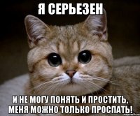 я серьезен и не могу понять и простить, меня можно только проспать!