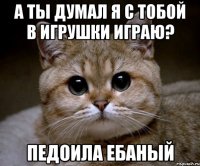 а ты думал я с тобой в игрушки играю? педоила ебаный