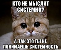 кто не мыслит системно? а, так это ты не понимаешь системность