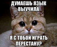 думаешь язык выучила я с тобой играть перестану?