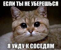 если ты не уберешься я уйду к соседям