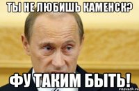 ты не любишь каменск? фу таким быть!