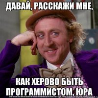 давай, расскажи мне, как херово быть программистом, юра