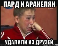 пард и аракелян удалили из друзей