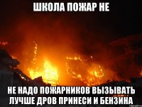 школа пожар не не надо пожарников вызывать лучше дров принеси и бензина