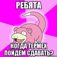 ребята когда термех пойдём сдавать?