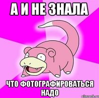 а и не знала что фотографироваться надо