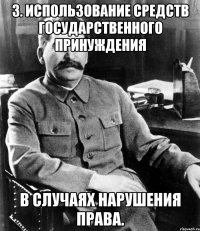 3. использование средств государственного принуждения в случаях нарушения права.