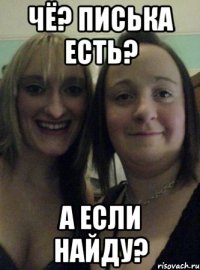 чё? писька есть? а если найду?