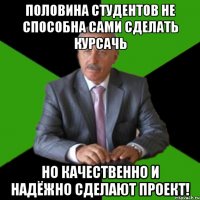 половина студентов не способна сами сделать курсачь но качественно и надёжно сделают проект!
