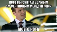 кого вы считаете самым эффективным менеджером? моего кота