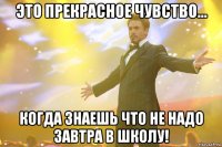 это прекрасное чувство... когда знаешь что не надо завтра в школу!