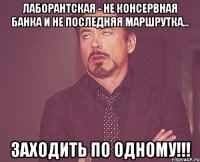 лаборантская - не консервная банка и не последняя маршрутка... заходить по одному!!!